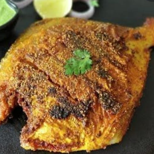 Whole Pomfret Fish Fry